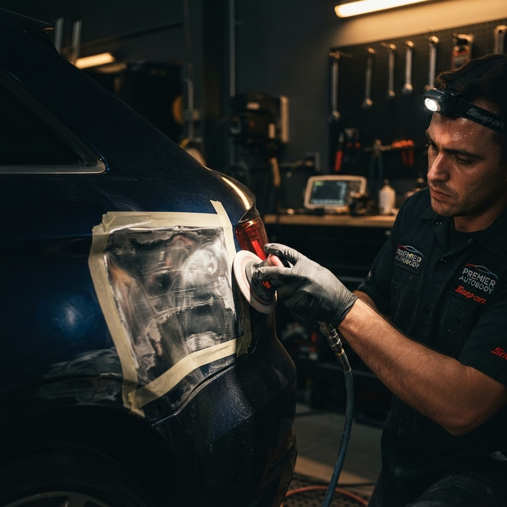 Collision repair in progress in Everett MA